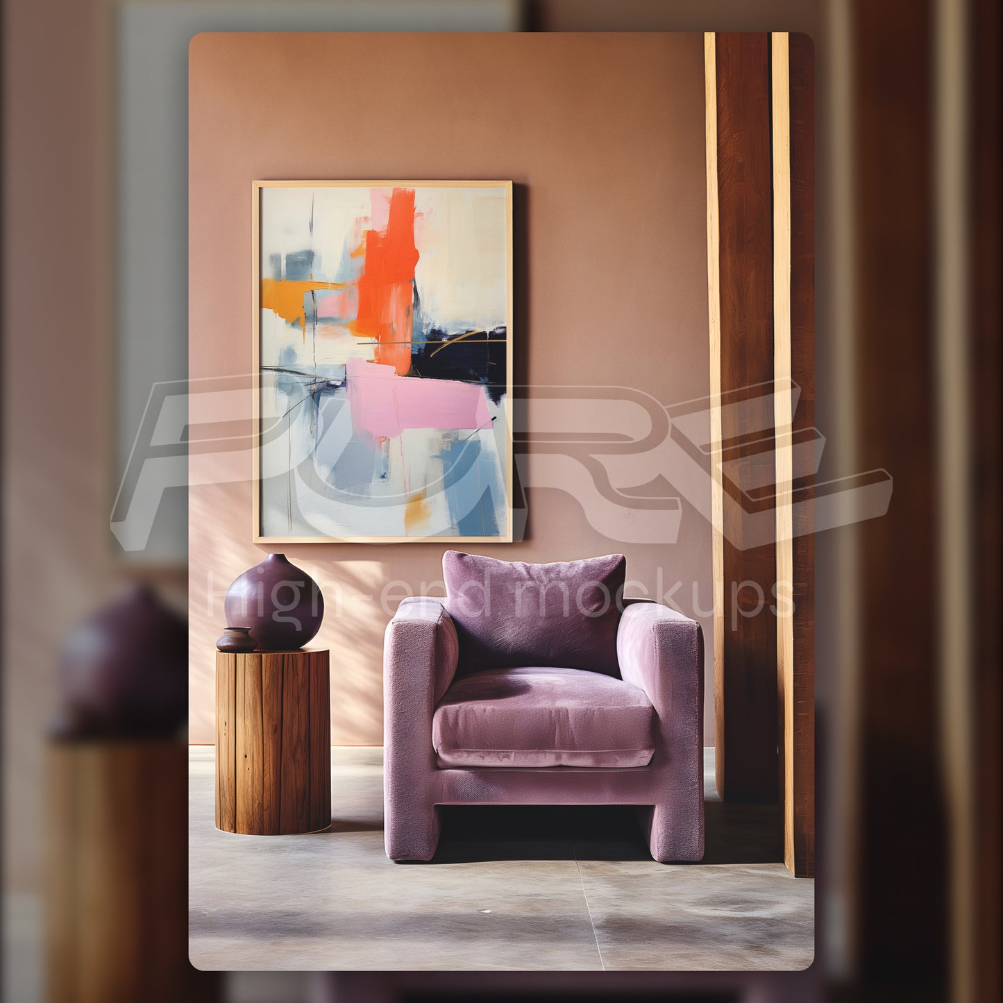 Modern Contemporary Interior Frame Mockup | Vertical | DIN A
